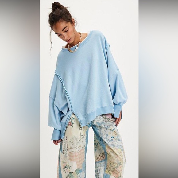 Free People Tops - Free People We the Free Light Blue Camden